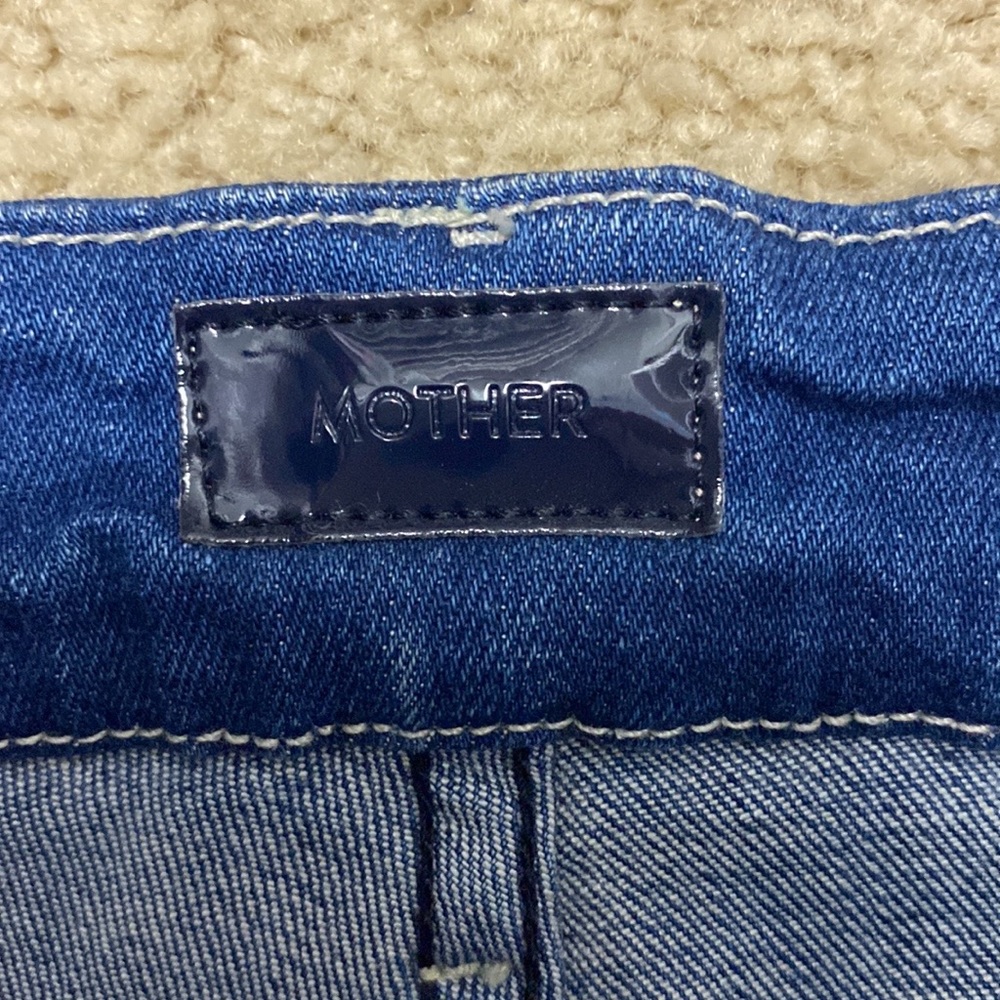 Mother Jeans, button front, frayed skinny